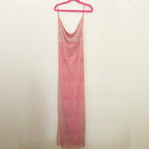 Zara Tulle Maxi Slip Dress geometric print size medium - Picture 9 of 14